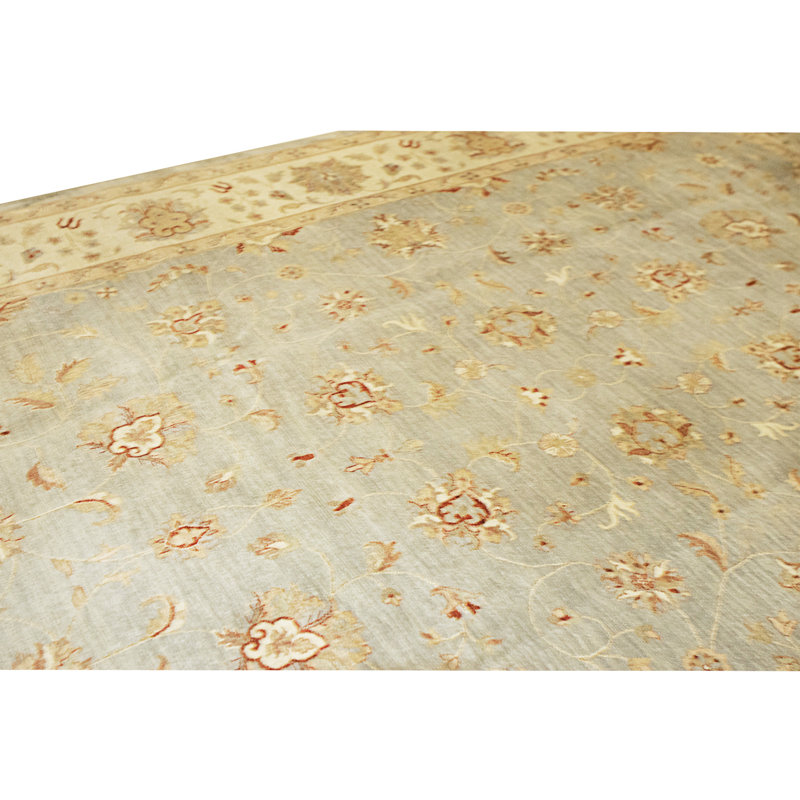 Hand Knotted Area Rug in Light Green