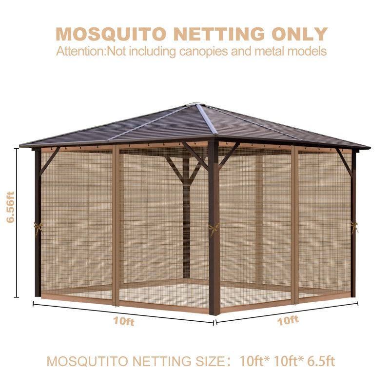 Moustiquaire de remplacement pour abri de jardin, H 78,00 po x l 120,00 po x P 120,00 po
