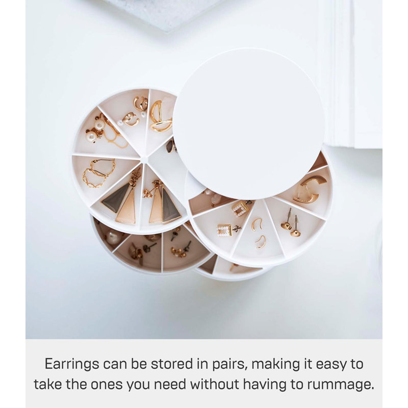 White Multi-Tier Rotating Plastic Jewelry Organizer