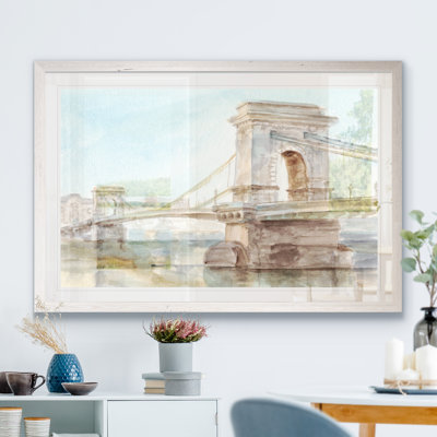 " Iconic Watercolor Bridge I " by Paul Cezanne Acrylic Painting