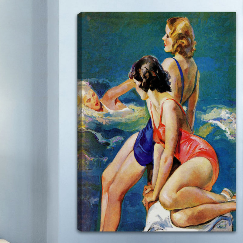 At the Pool Print on Wrapped Canvas, 48" H x 40" W