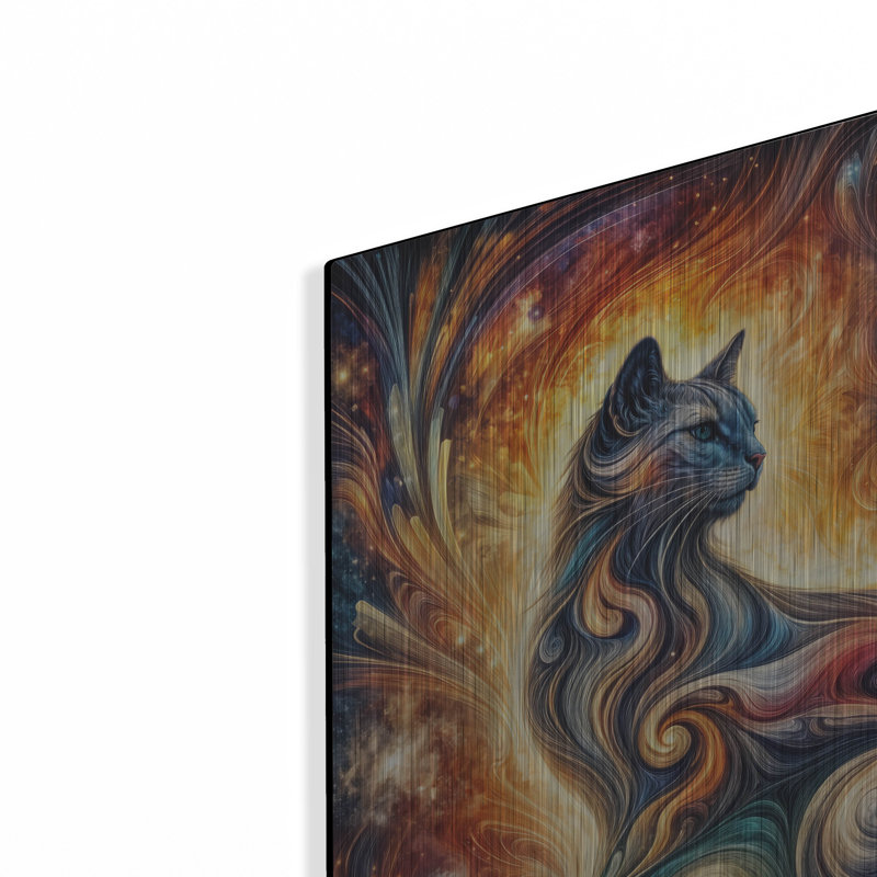  «Cat Vibrant Abstract» par Rey Klimt, art mural en métal, H 24 po x l 24 po