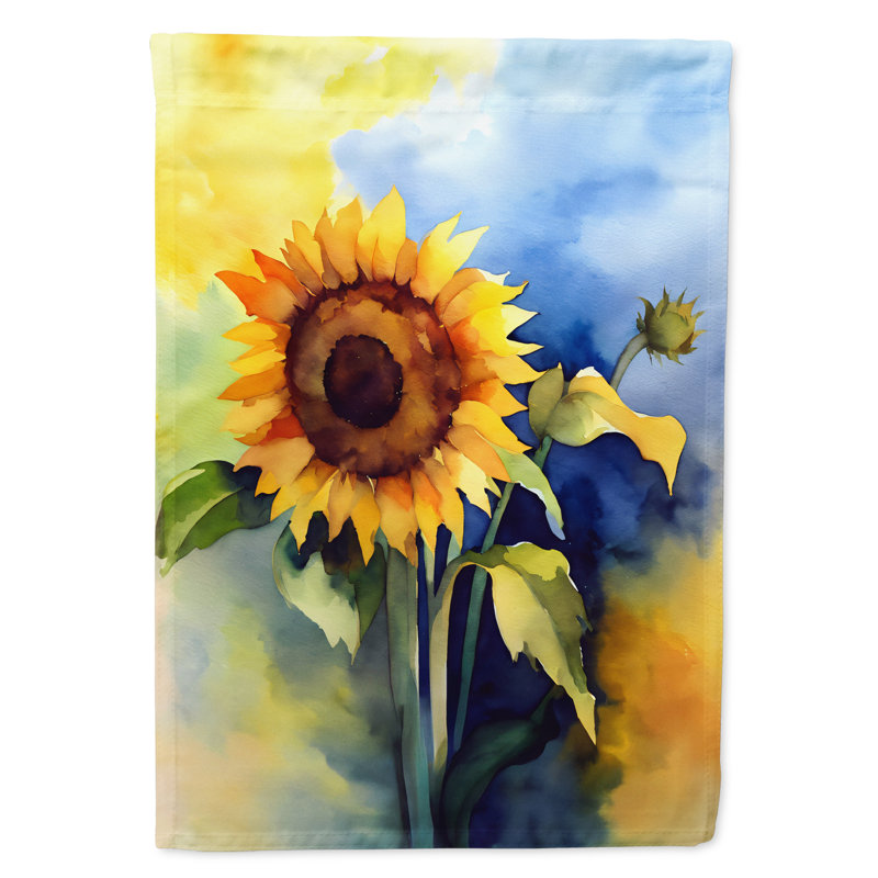 Tournesols dans le drapeau de la maison à l'aquarelle