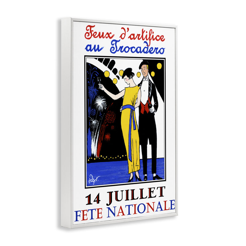 Publicité rétro française, art de la giclée par Jean-Pierre Got, Estampe numérique encadrée blanc bord de mer