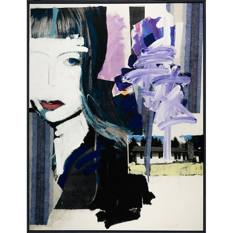 Porcelain Print by Elige, Black Floater Framed, 62" H x 48" W x 2" D