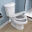 Toilette allongée deux pièces 17 po avec chasse double 1,6 / 1,1 GPF, siège à fermeture en douceur, toilette blanche au sol 17 po