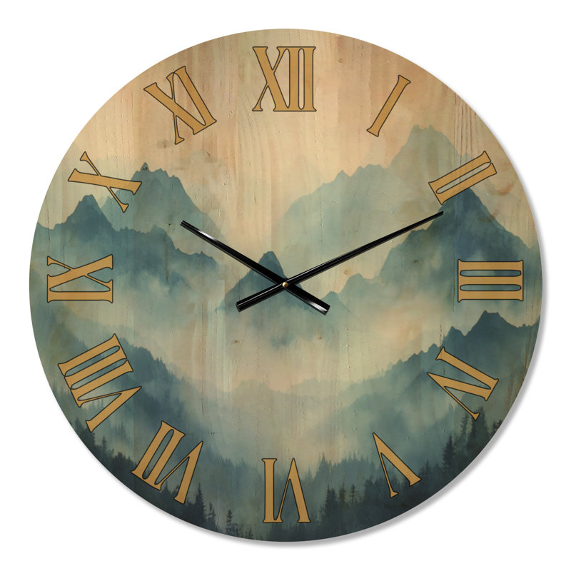 Horloge murale ronde en bois Scenic, Medium