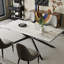 78.74' ' to 110.24' ' rectangular extendable dining table with sintered stone top for 8-12-114446344