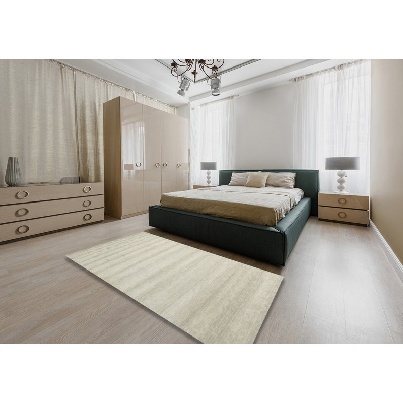 Tapis contemporain gris / blanc, Rectangle 5 pi x 7 pi