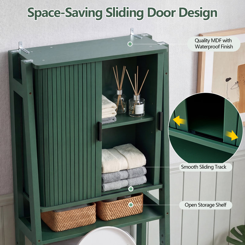 Rangement autoportant au-dessus de la toilette 66,93 "H, Vert
