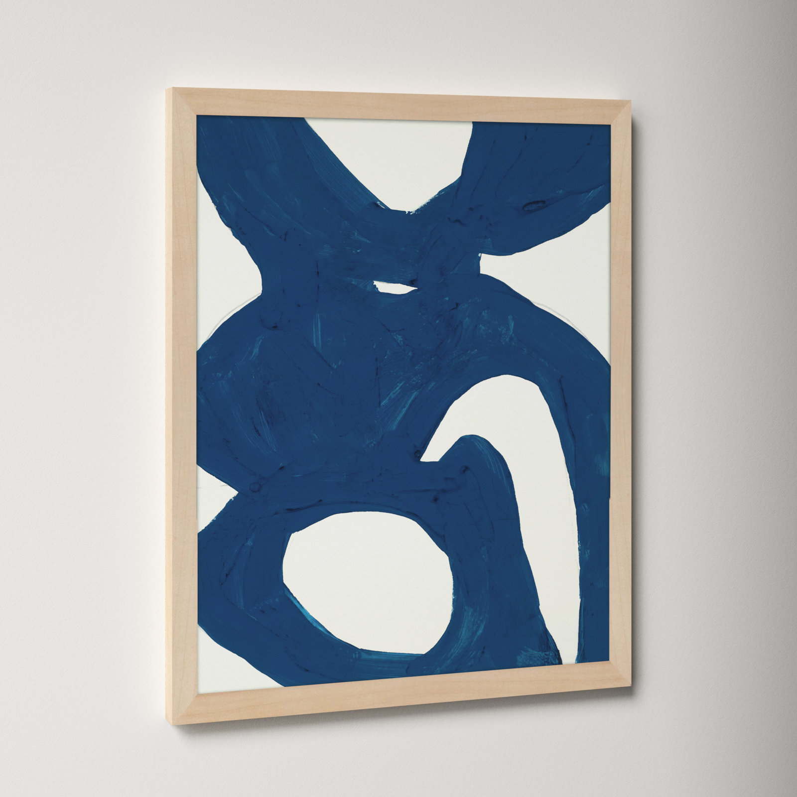 Goodall "Blue Harmony 1" Print by Andrea Stokes, 30" H x 24" W x 1.25" D, Brown Framed