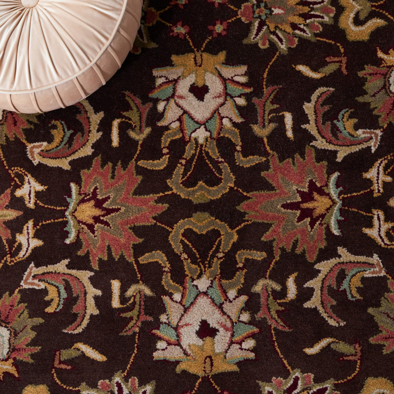 Tapis brun / beige en laine touffeté à la main Cranmore, Rond 6 pi