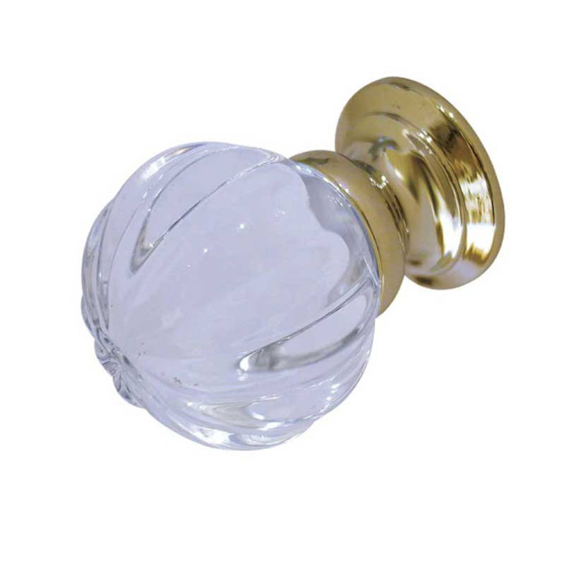 35mm Diameter Round Knob, Polished Brass