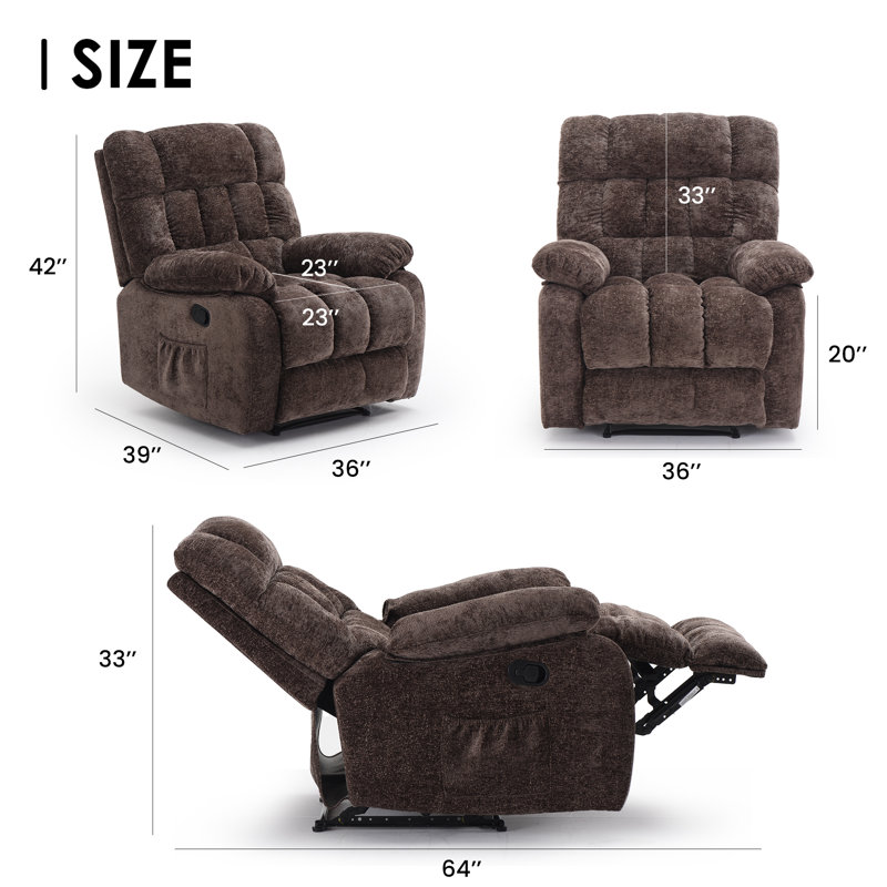 Fauteuil inclinable rembourré, Brun