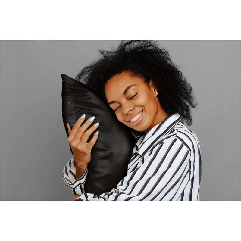 Satin - Set of 2, Queen, Black