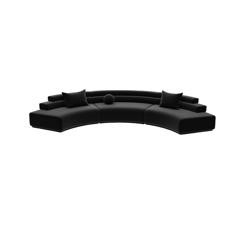 Combinaison de canapé d'angle semi-circulaire, H 24,4 po x l 177,95 po x P 29,53 po