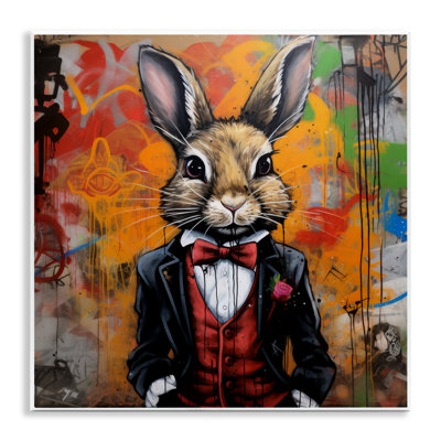 Art urbain, lapin, graffiti urbain, par Lazar Studio
