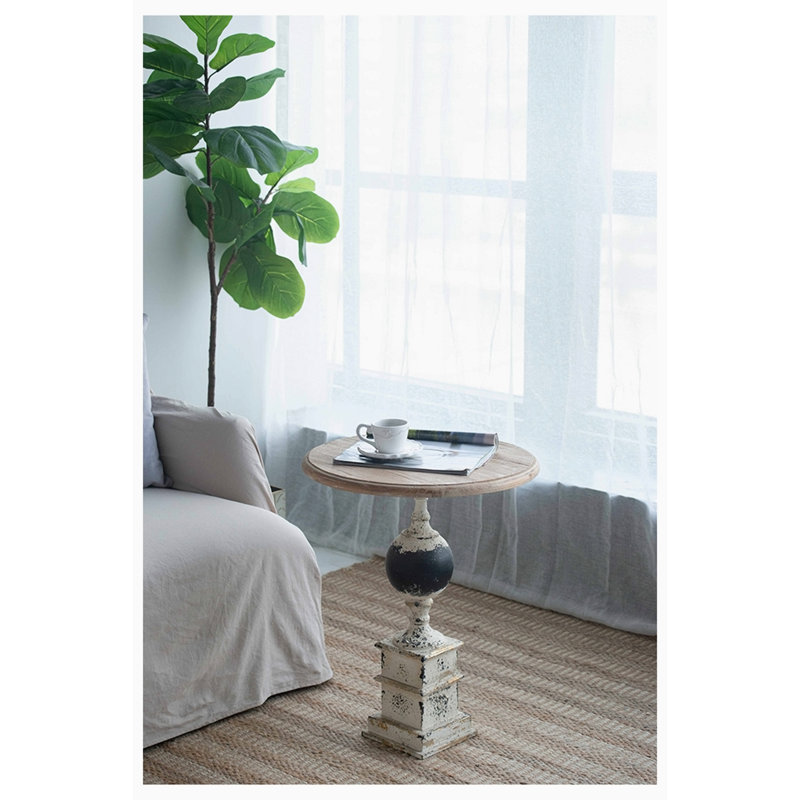 Bittle Solid Wood Top End Table
