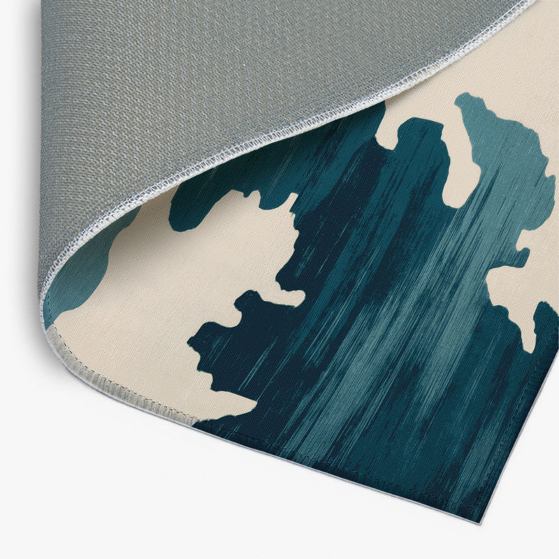 Tapis intérieur et extérieur bleu Watercolor, Rectangulaire 2 pi x 3 pi