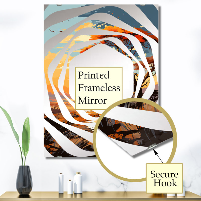 Basak - Miroir mural décoratif arbre africain MIR138069, 40 po x 30 po