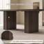 Grande table de salle à manger Mid-Century brune de 66,93 po