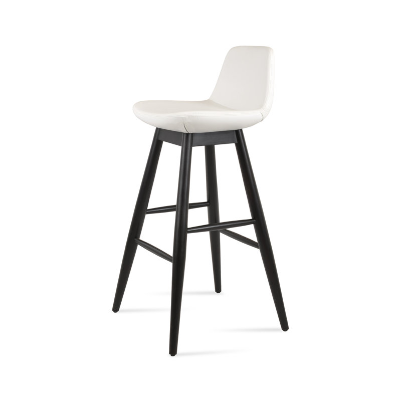 Tabouret de bar et de comptoir Pera Baba, Tabouret de bar (siège d'une hauteur de 29 po), Wengé, Blanc