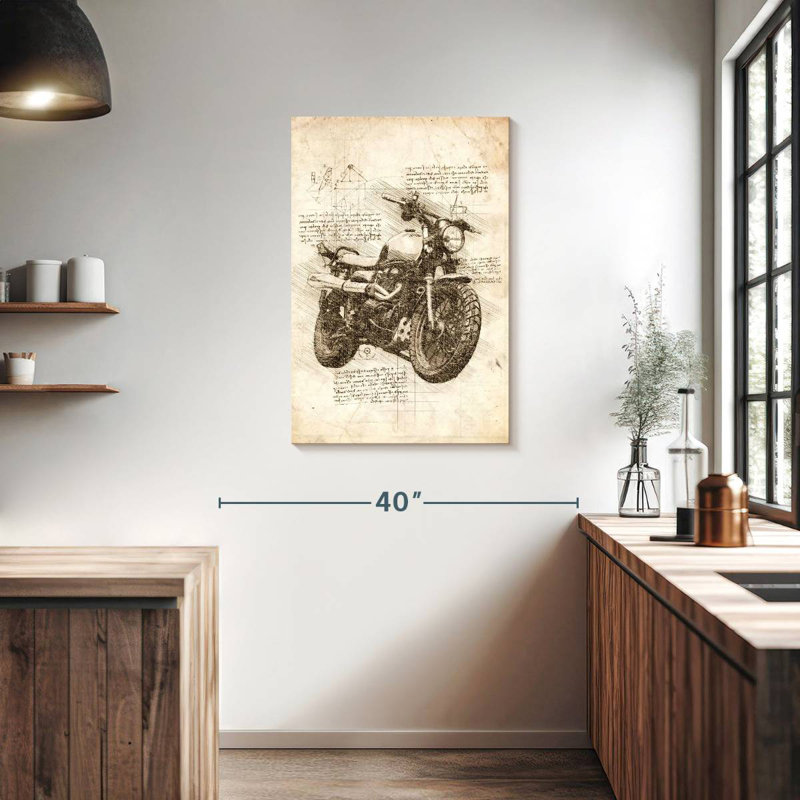 Laelle Old Motorcycle Sepia, 36" H x 24" W