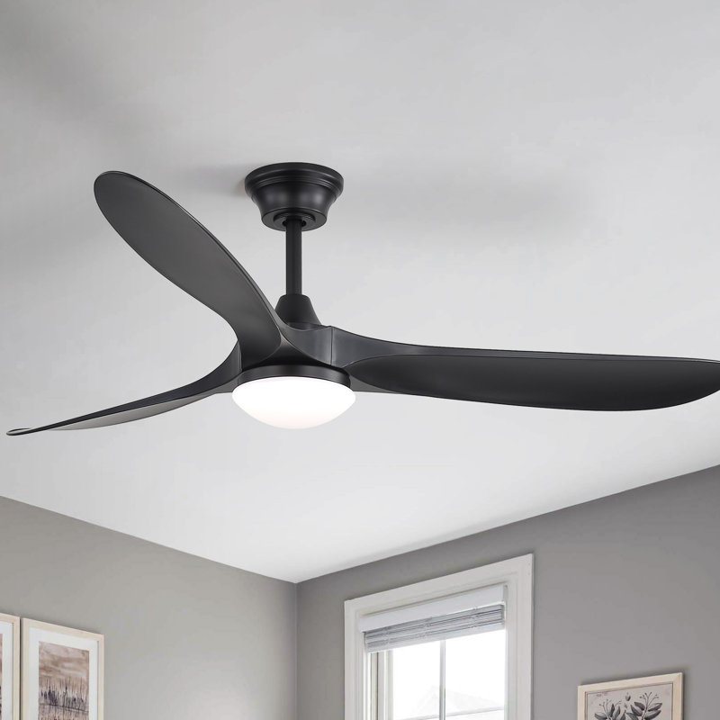  Nicola 60" Modern Style 3-blade Ceiling Fan Light With Remote Control, Supports Mobile Phone Connection And Voice Function