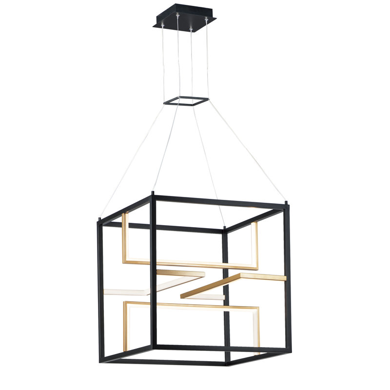 Lustre carré / rectangulaire unique à 4 lumières Ferrin