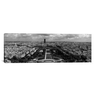 Panoramic Aerial View of a City, Eiffel Tower, Paris, Ile-De-France, France Photographic Print on Canvas