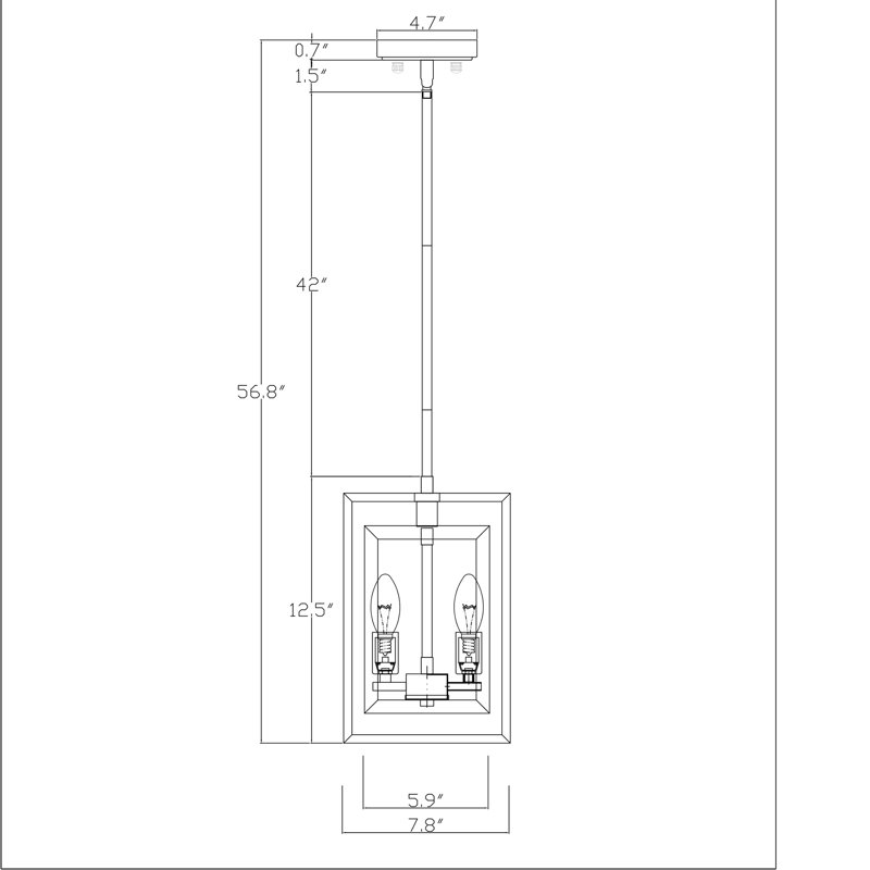 Luminaire suspendu carré / rectangulaire à 3 lumières
