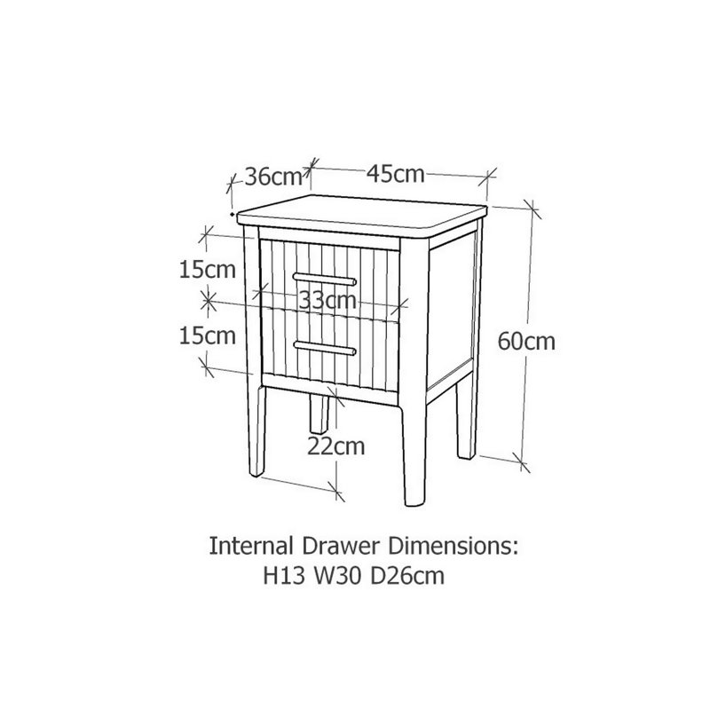 Tharptown 45cm W Bedside Table, Black
