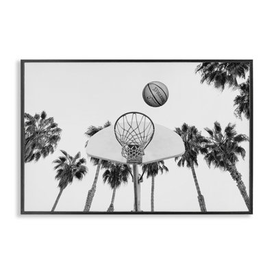 Panier de basketball avec palmiers, estampe numérique par Sissi et Seb