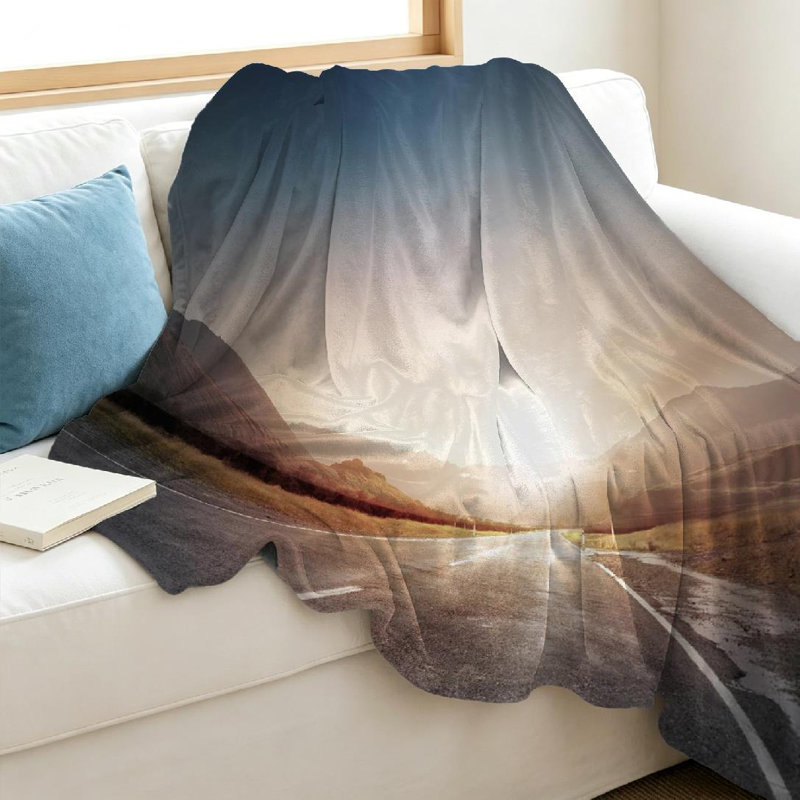 Jeté en molleton transparent ultra doux, scène de paysage et imprimé recto, Throw 40" x 50"