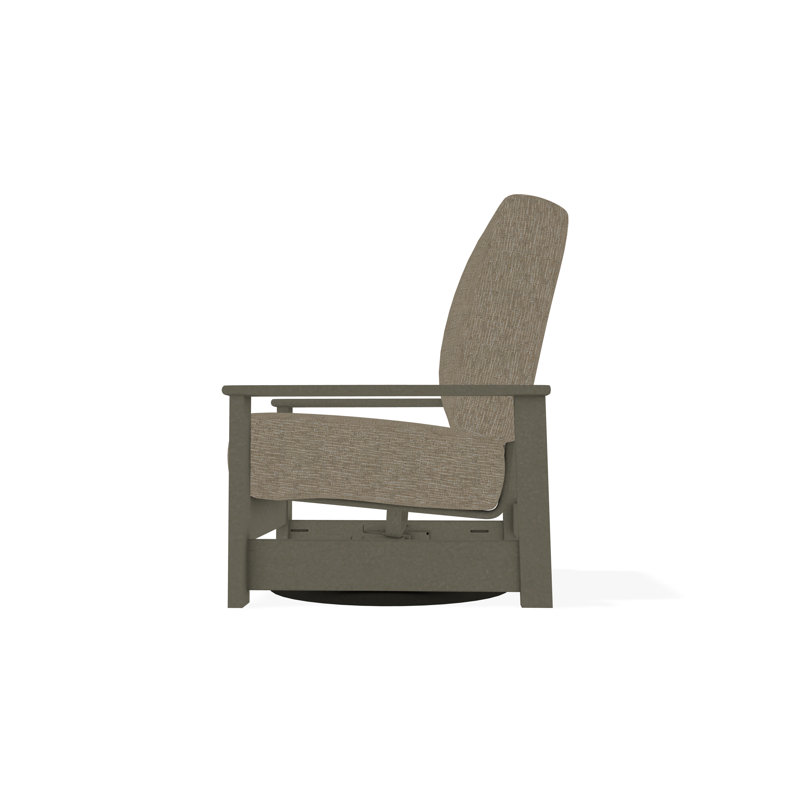 Chaise berçante pivotante cachée en polymère Leeward, Dune Grasscloth, Tempête