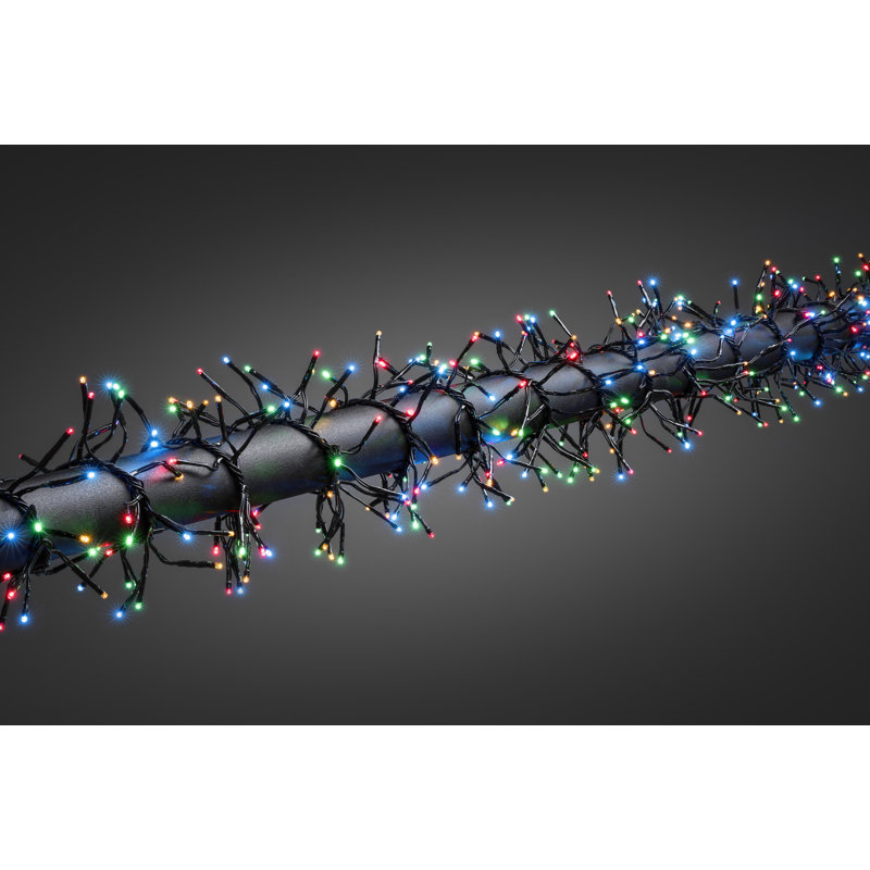 LED Cluster Light Set - Outdoor, Multi-Function, Black Cable, Red/Green/Blue, 0.74cm H x 500cm W x 1220cm D