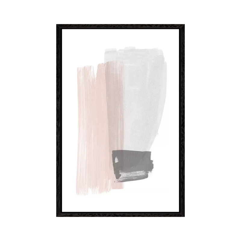 Brush Strokes I by Nouveau Prints - Painting on Canvas, 101.6cm H x 66.04cm W x 3.81cm D, Black Framed