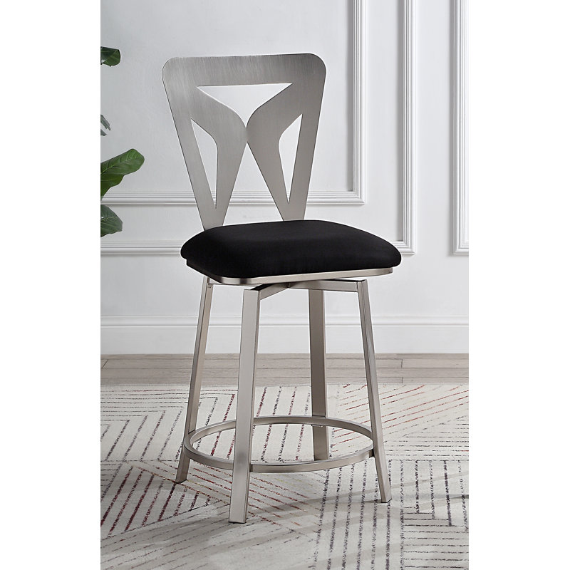 Ollis Swivel Bar & Counter Stool, Black, Bar Stool (29" Seat Height)