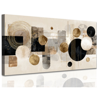 GUTATTY Abstract Canvas Wall Art, Large Minimalist Canvas Wall Decor with Earth Tones, Black and Gold Prints, Rustic Charm Modern Artwork Painting for Living Room Bedroom Office, 30x60 inches