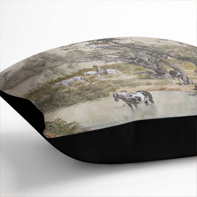 Square Throw Cushion, Black, 40cm H x 40cm W x 15cm D