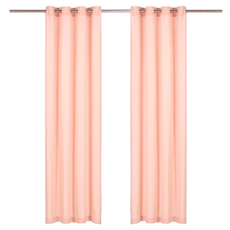 Nowicki Cotton Room Darkening Curtain Pair, 140 W x 245 D cm, Pink