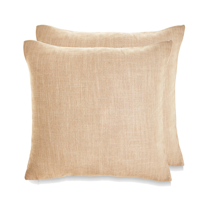 Coussin en mélange de coton SEATTLE SOLID, Brun, Plumes