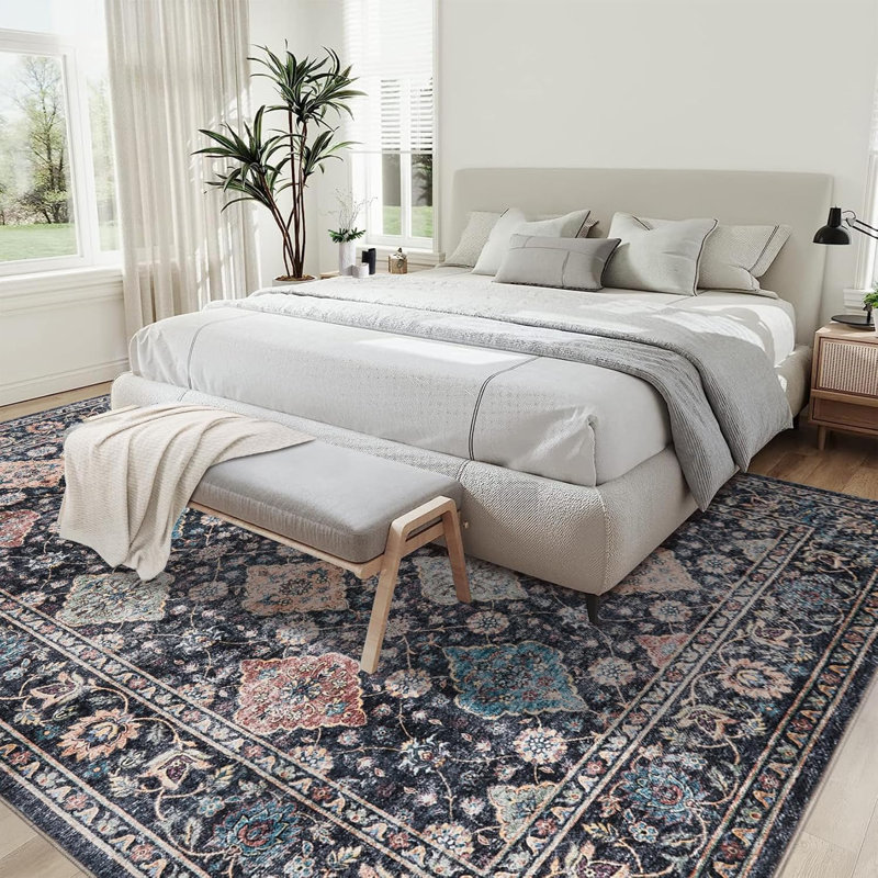Area Rugs Living Room Rug Non-Slip, Machine Washable, Low Pile Oriental Rugs, Soft Carpet for Living Room, Bedroom, Dining Room