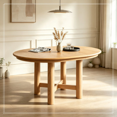 Kelford ovale extensible avec rallonge amovible et pieds en bois