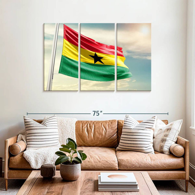 Borges Waving Ghana Flag, 36" H x 57" W