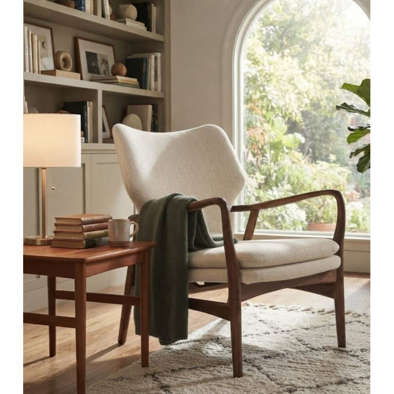 Méridienne Soly Mid-Century Modern, Blanc