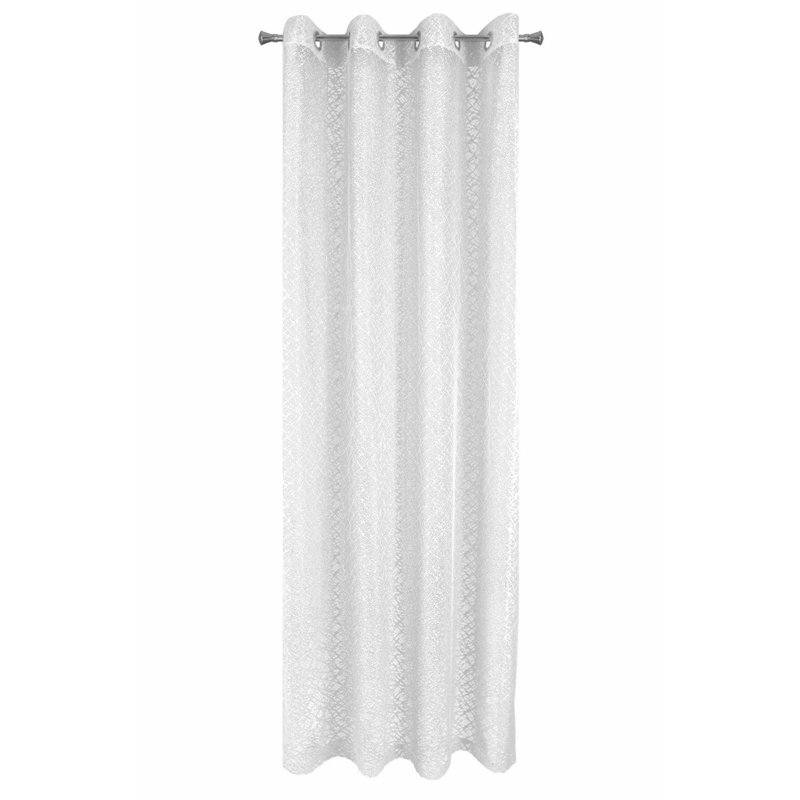 Kashius Sheer Curtain Single Panel, White, 250cm H x 300cm W