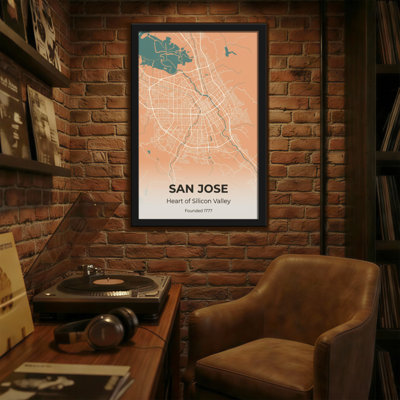 «Scenic & Cityscapes San Jose City Map», reproduction d'art