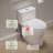 One-Piece Toilet With Ada Chair Height, High-Efficiency Map 1000G Flush, And Dual Flush 0.8/1.28 Gpf, Modern Toilet Bowl For 12" Rough-In