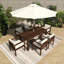 Ensemble repas d'extérieur 7 pièces avec coussins amovibles et trou pour parasol 7 pièces-1456852932